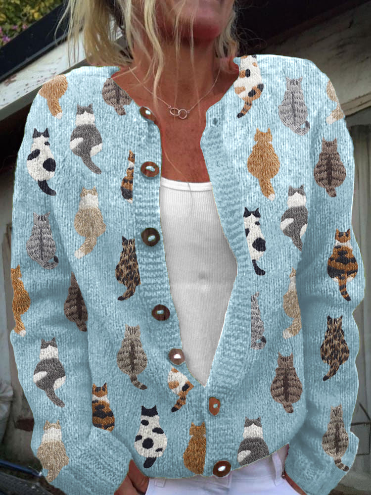 Charlotte | Gilet Douillet à Motif Chats