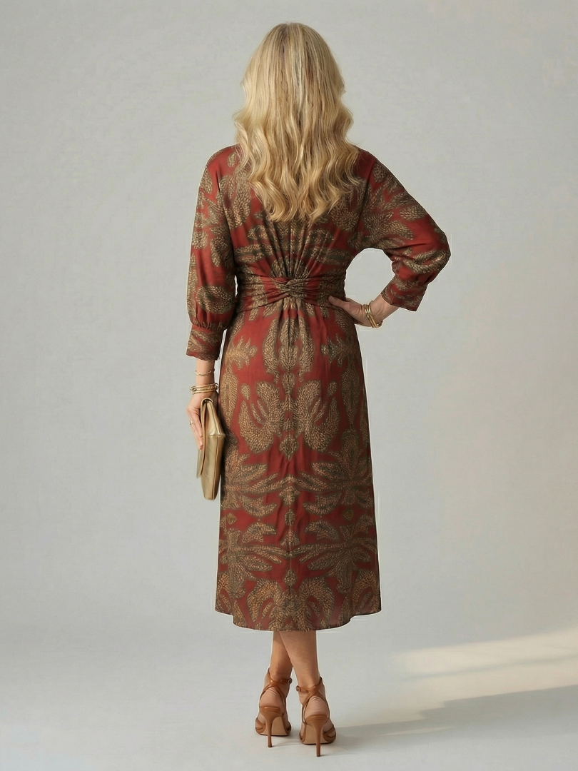 Aliette | Robe Midi Portefeuille Naturelle