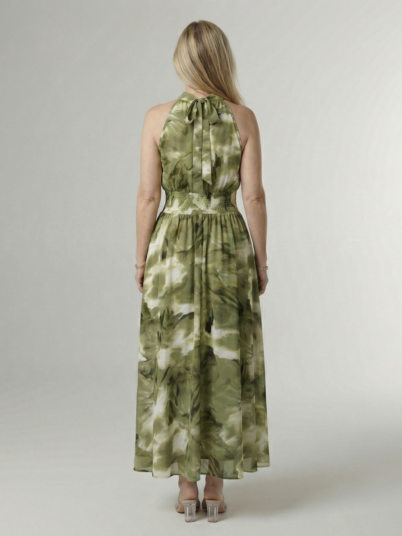 Ursuline | Robe Midi à Encolure Froncée