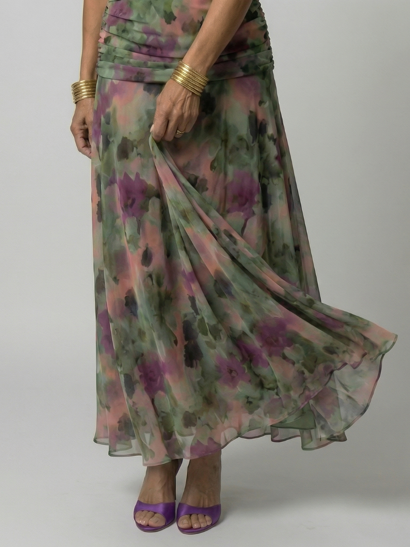 Adeline | Robe Midi Décontractée à Épaules Dénudées