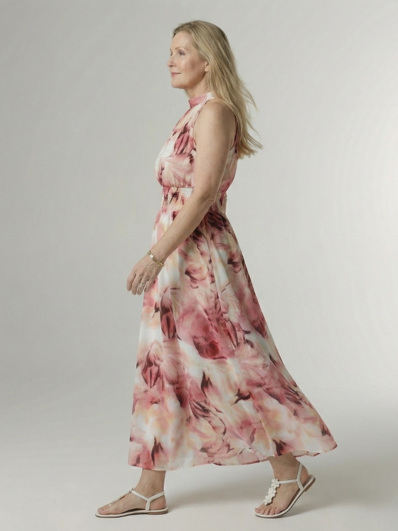 Ursuline | Robe Midi à Encolure Froncée