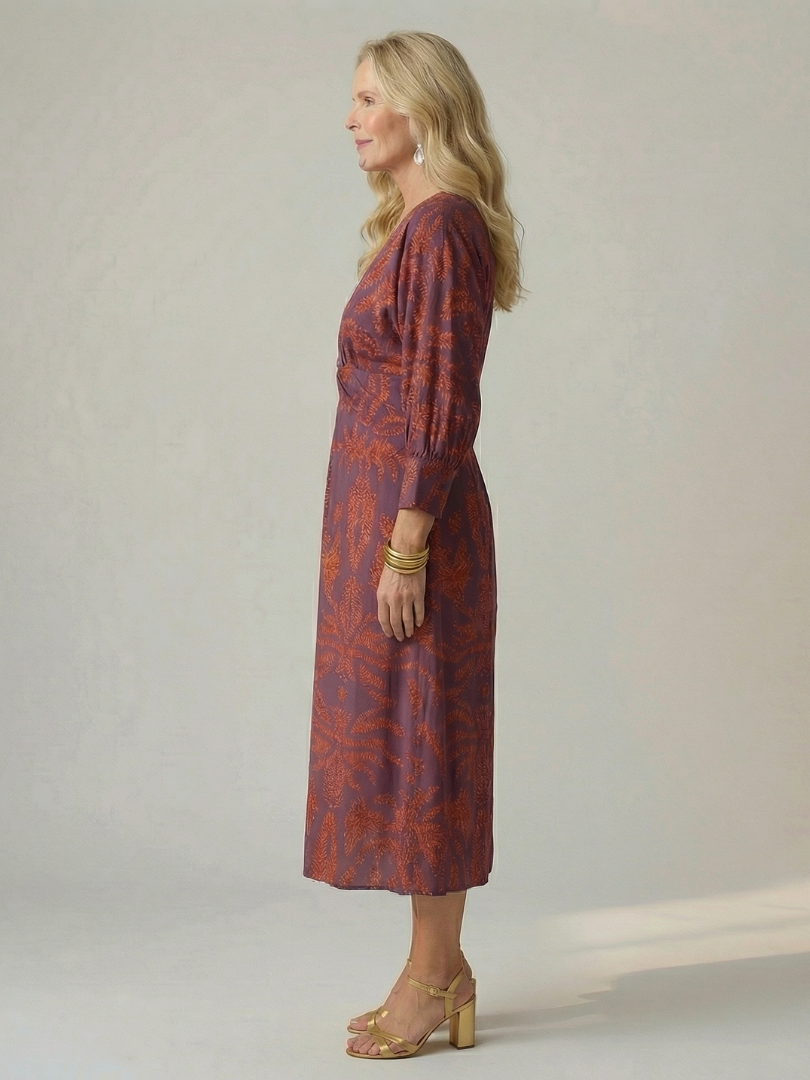 Aliette | Robe Midi Portefeuille Naturelle