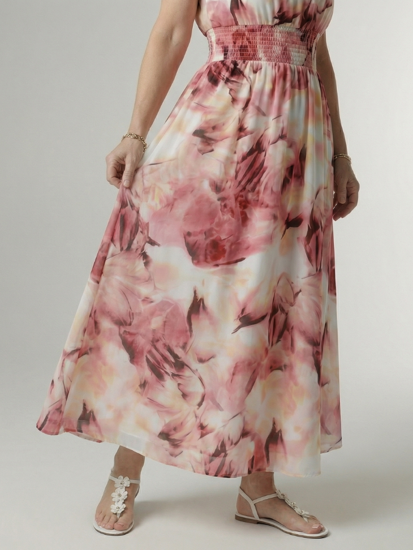 Ursuline | Robe Midi à Encolure Froncée