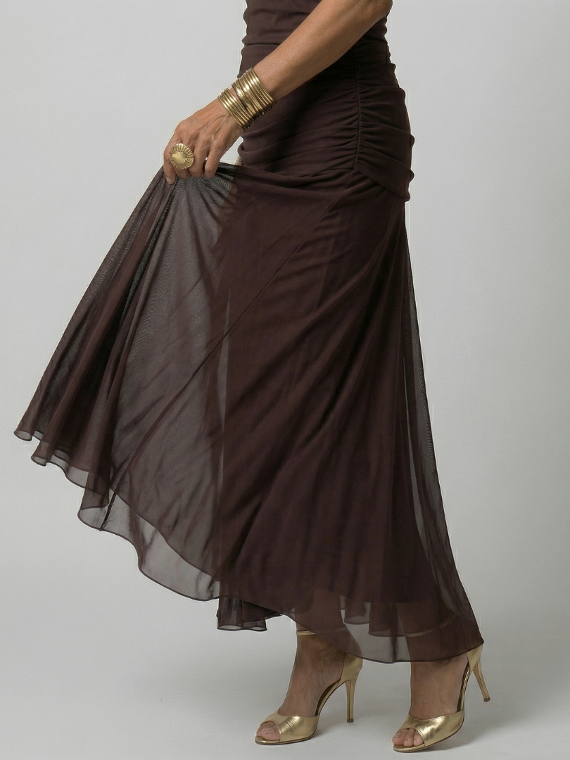 Adeline | Robe Midi Décontractée à Épaules Dénudées