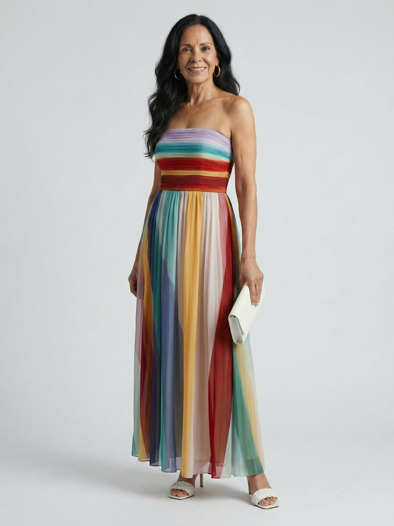 Léonarde | Robe Maxi à Rayures Légères