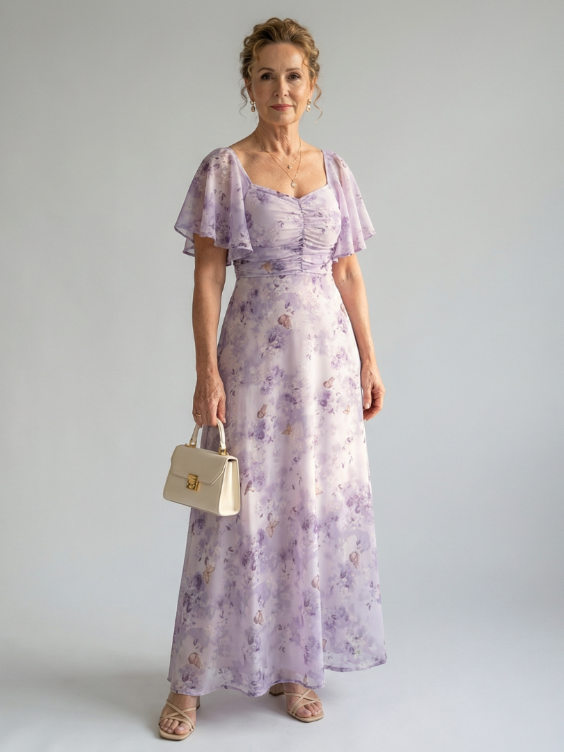 Yseult | Robe Midi à Manches Volantes