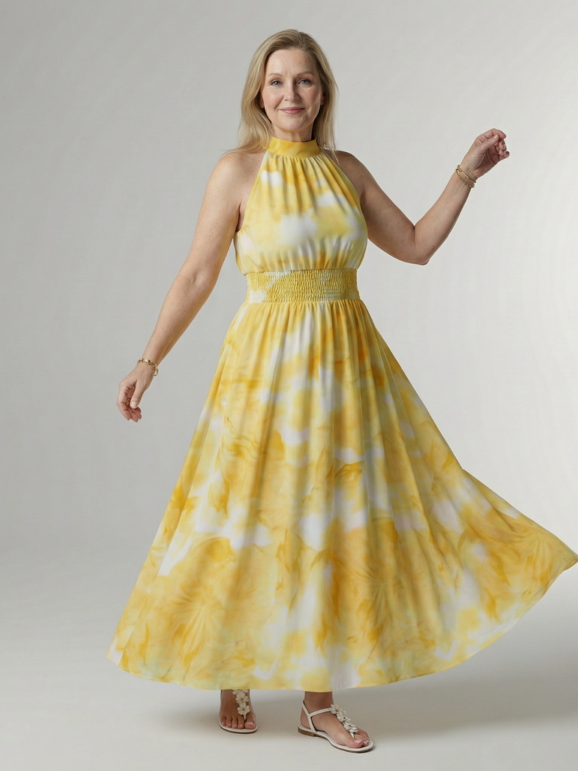 Ursuline | Robe Midi à Encolure Froncée
