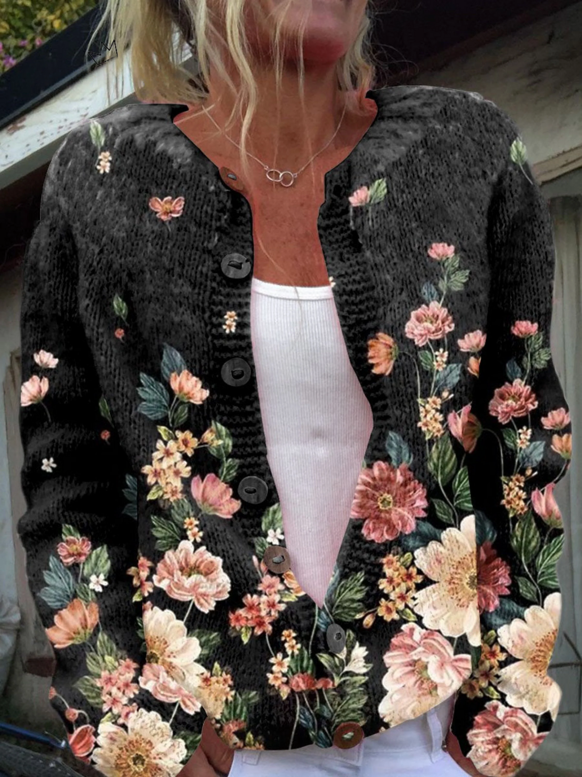 Fleur | Gilet Vintage à Imprimé Fleuri