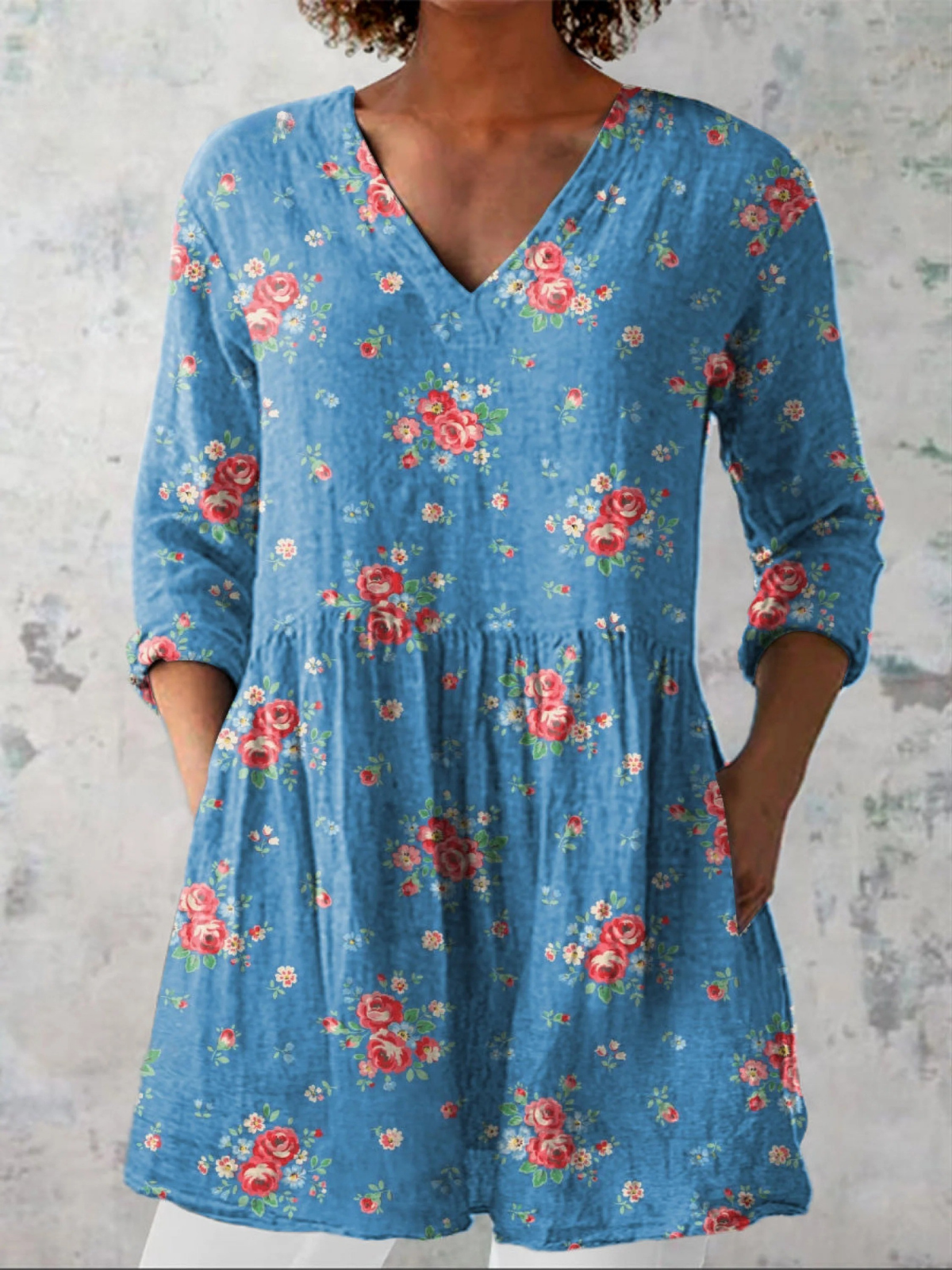 Émilie | Blouse Longue Col V