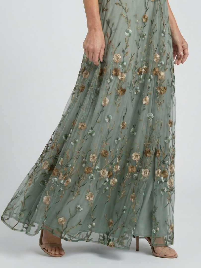Gervaise | Robe Maxi Dos-Nu Fluide Fleurie