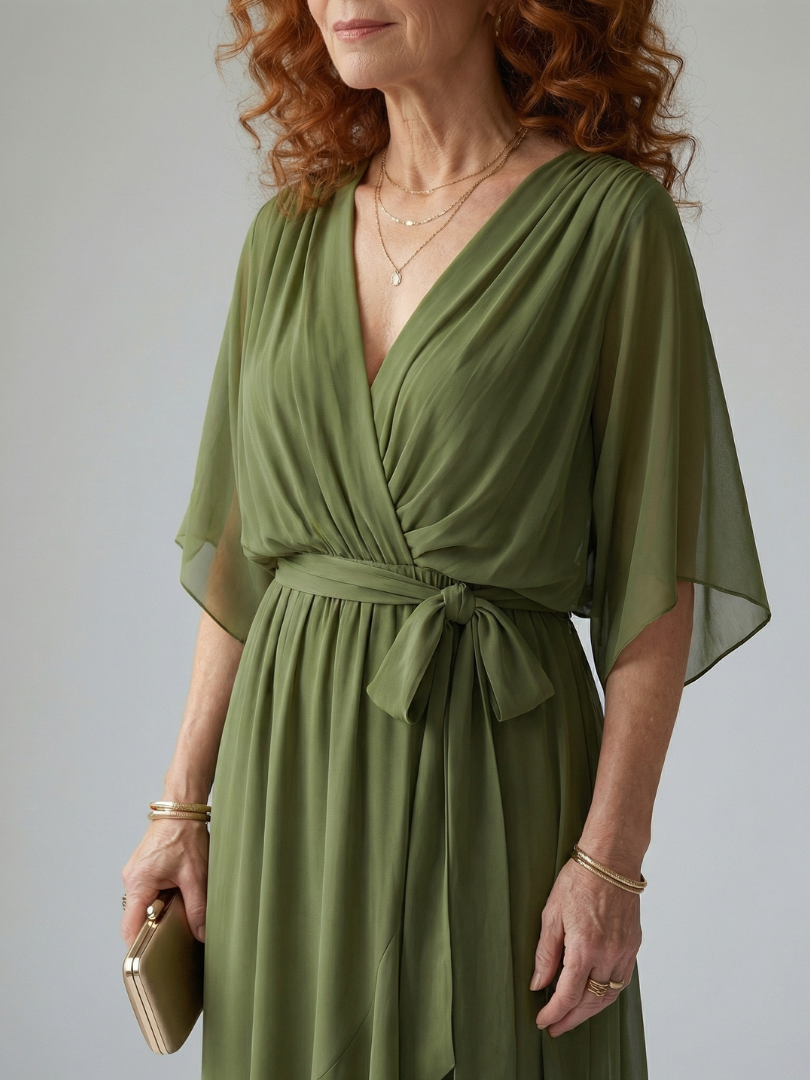 Yolaine | Robe Midi Drapée