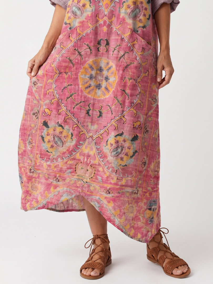 Joséphine | Robe Midi Imprimée à Poches
