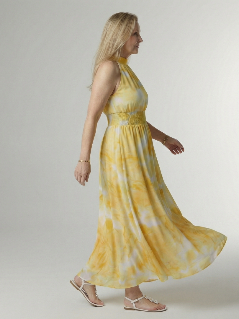 Ursuline | Robe Midi à Encolure Froncée