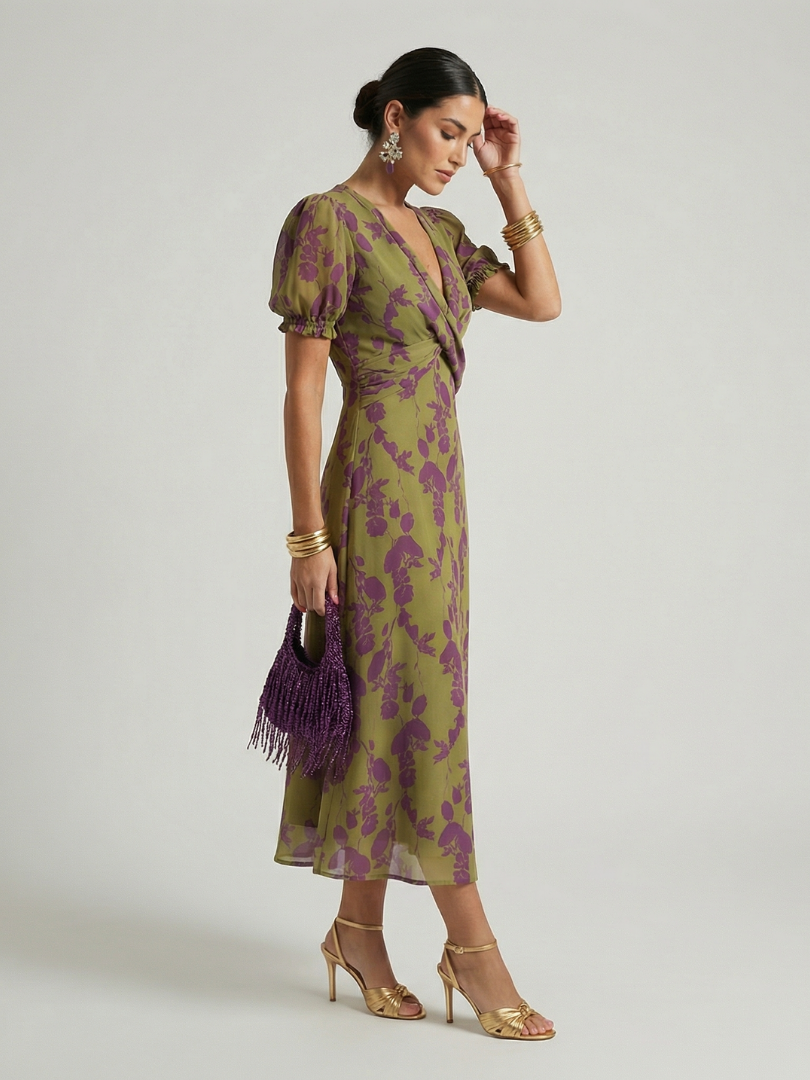 Toinette | Robe Midi Florale Détendue