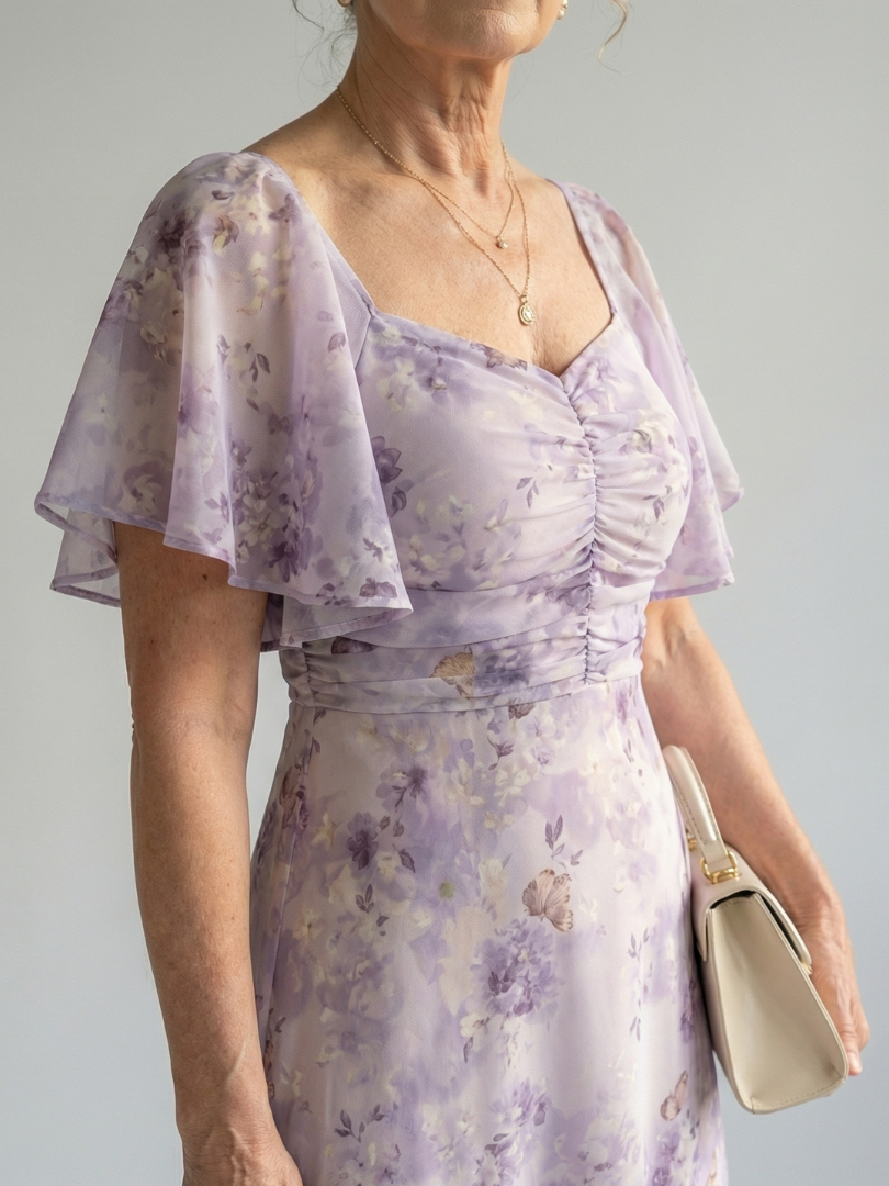 Yseult | Robe Midi à Manches Volantes