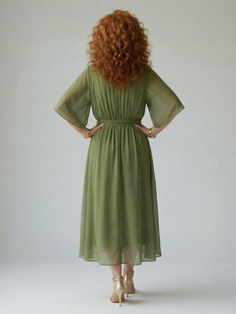 Yolaine | Robe Midi Drapée