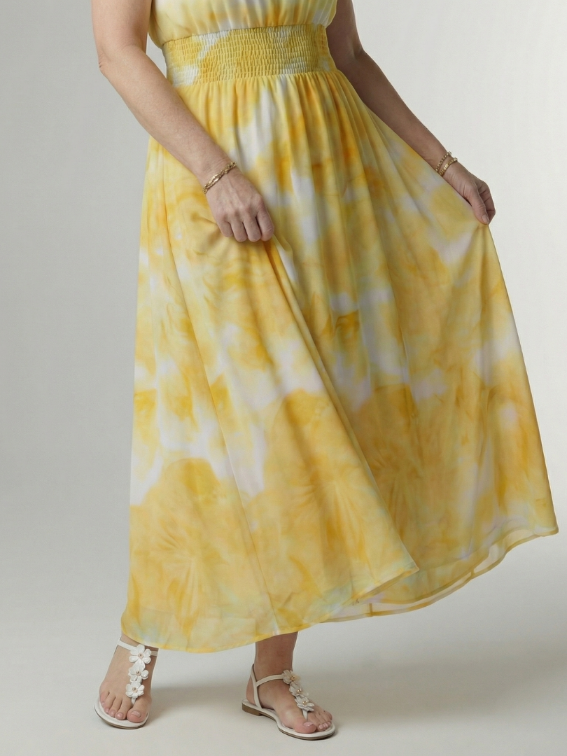 Ursuline | Robe Midi à Encolure Froncée
