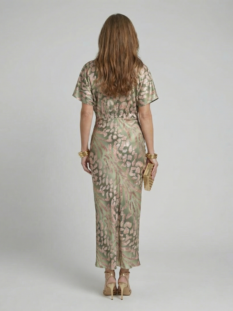 Jeanne | Robe Midi à Imprimé Abstrait