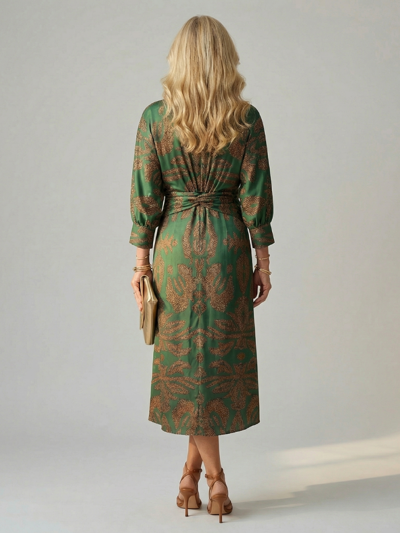 Aliette | Robe Midi Portefeuille Naturelle