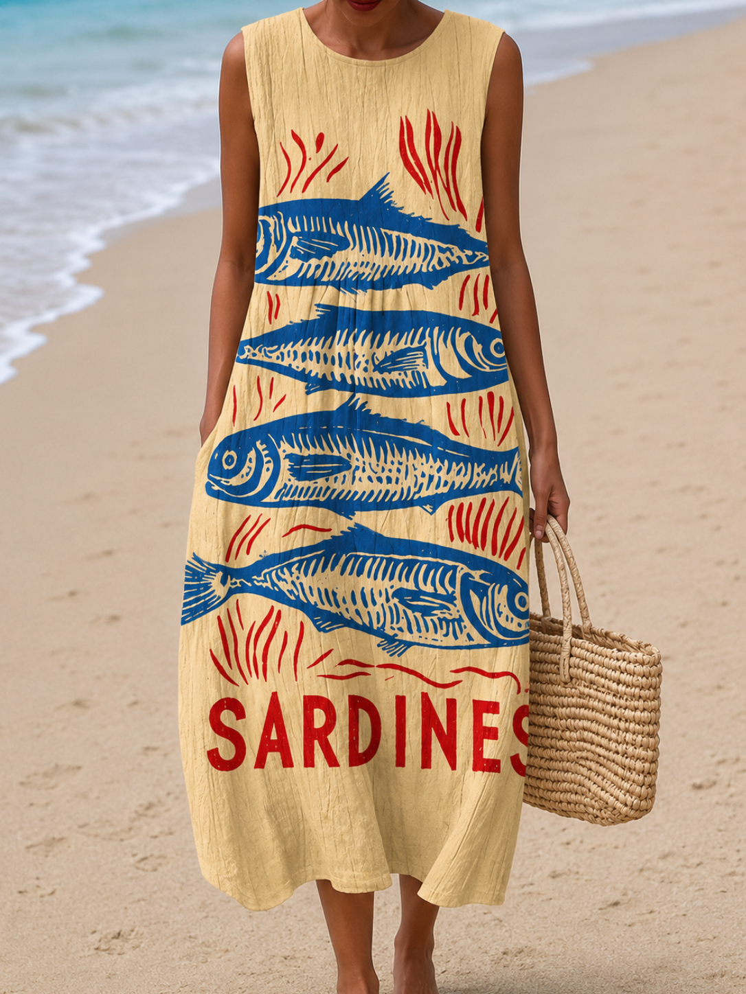 Louise | Robe Midi Sans Manches Coupe Décontractée