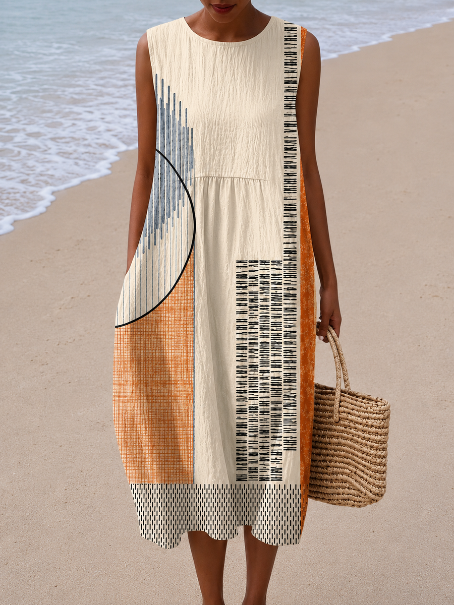 Andrée | Robe Midi Sans Manches Coupe Décontractée