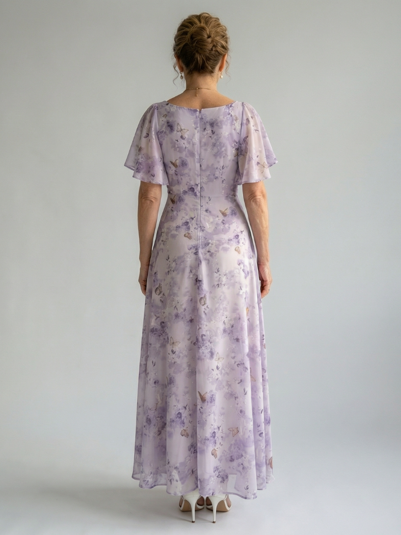 Yseult | Robe Midi à Manches Volantes