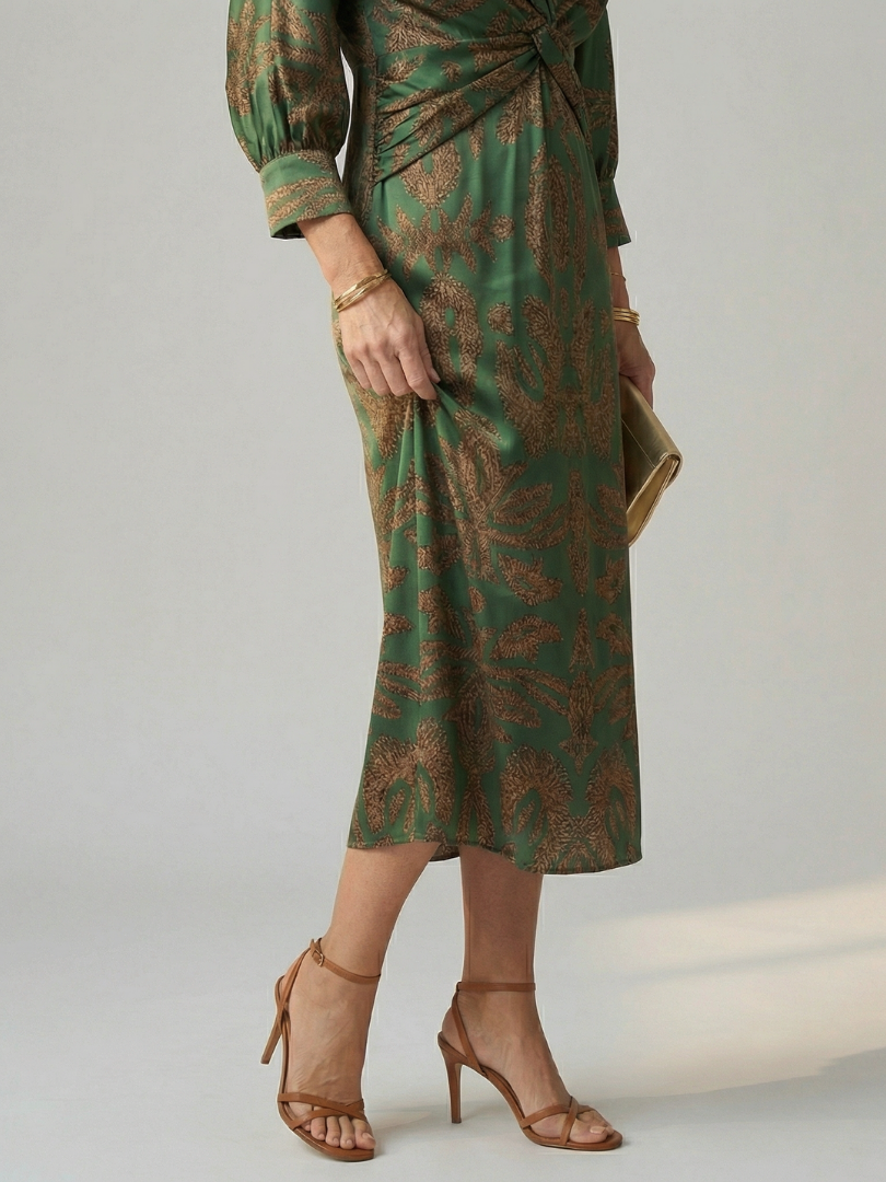 Aliette | Robe Midi Portefeuille Naturelle