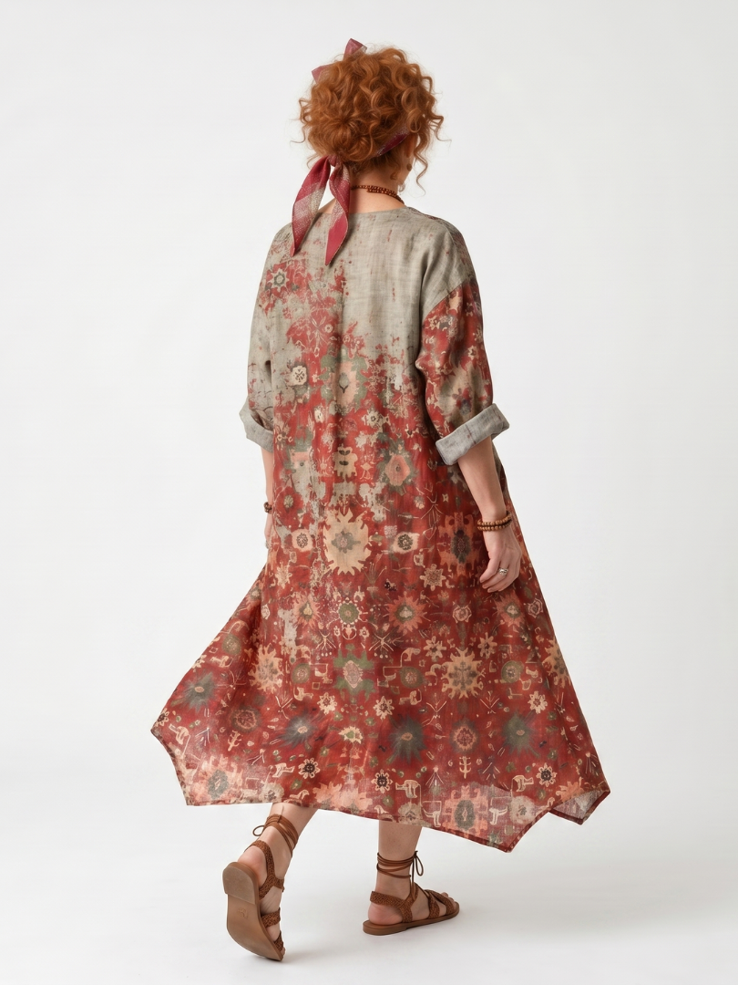 Armelle | Robe Midi Imprimée à Poches
