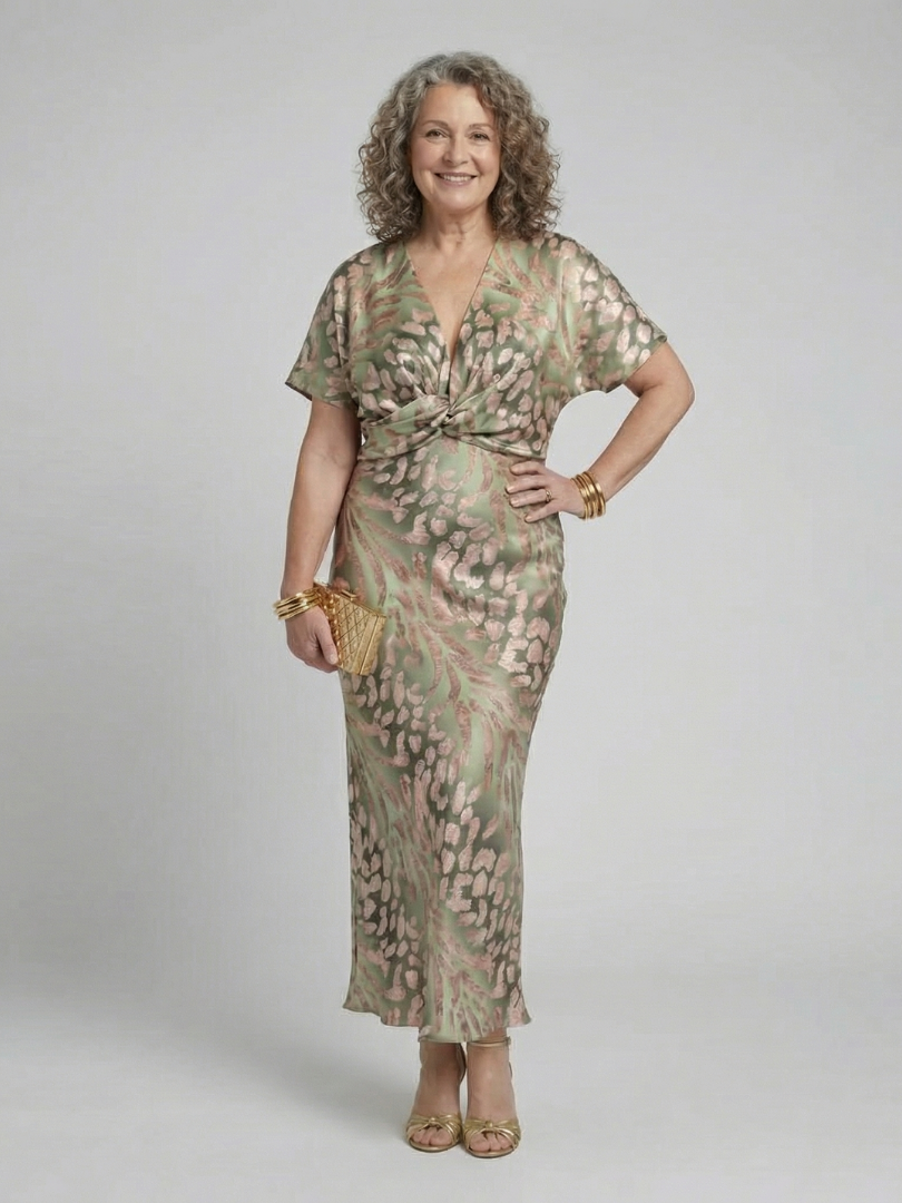 Jeanne | Robe Midi à Imprimé Abstrait