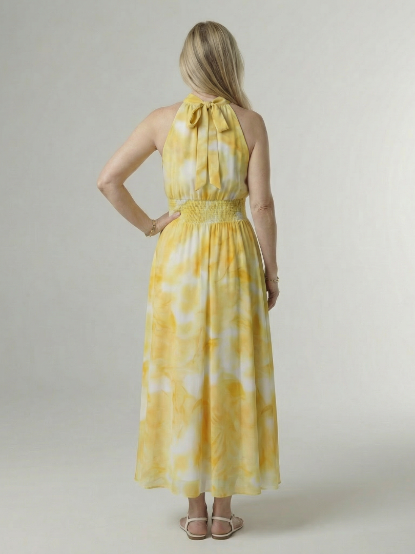 Ursuline | Robe Midi à Encolure Froncée