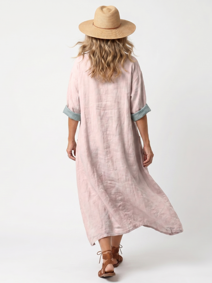 Léonie | Robe Midi Brodée à Poches