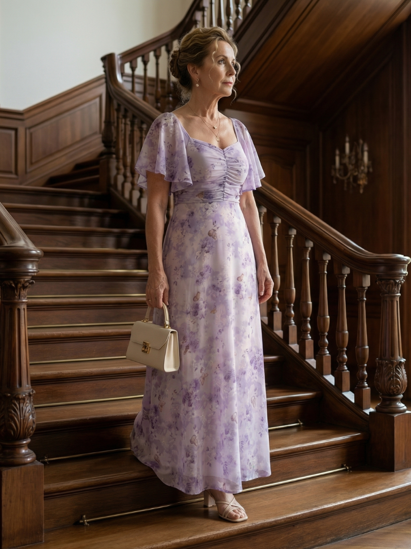 Yseult | Robe Midi à Manches Volantes