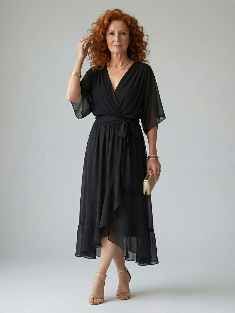 Yolaine | Robe Midi Drapée