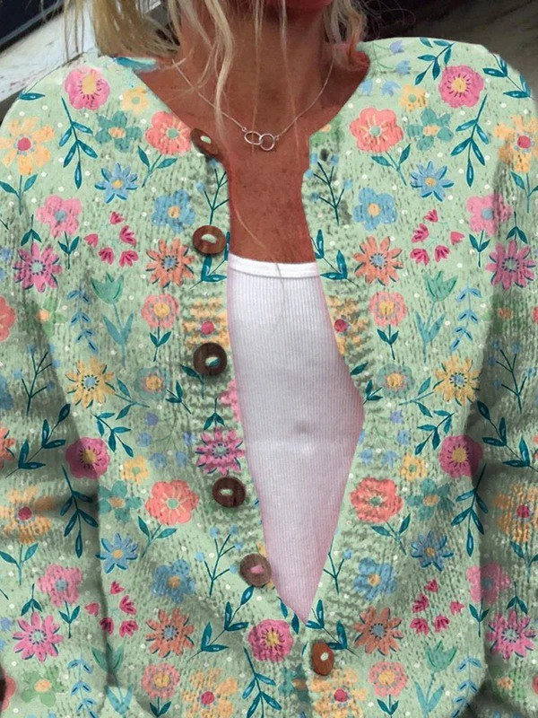 Olivia | Gilet Vintage Fleuri