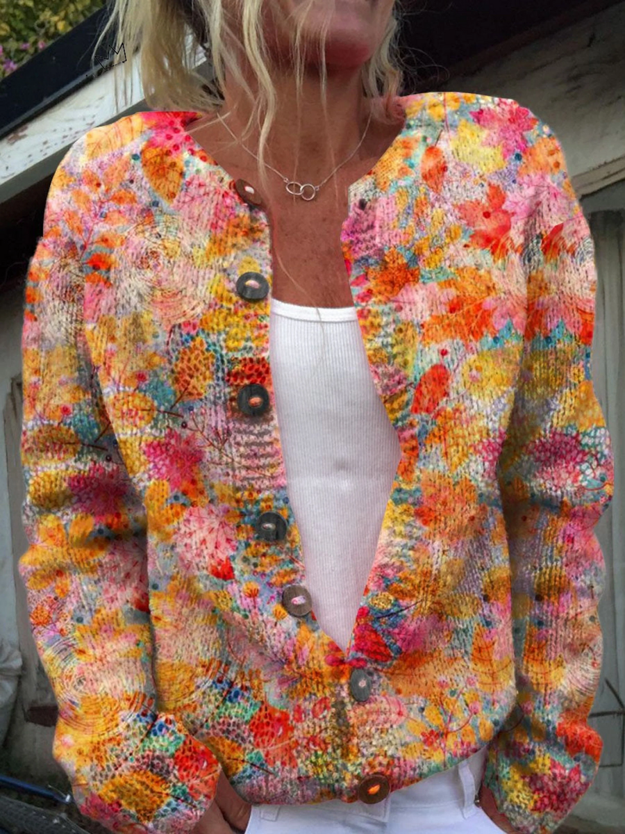 Ambre | Gilet Vintage Fleuri