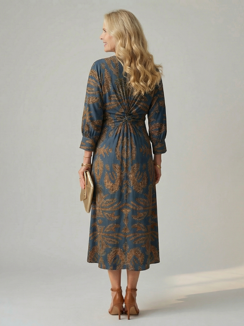 Aliette | Robe Midi Portefeuille Naturelle