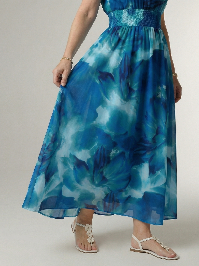Ursuline | Robe Midi à Encolure Froncée