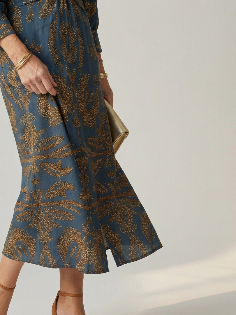 Aliette | Robe Midi Portefeuille Naturelle
