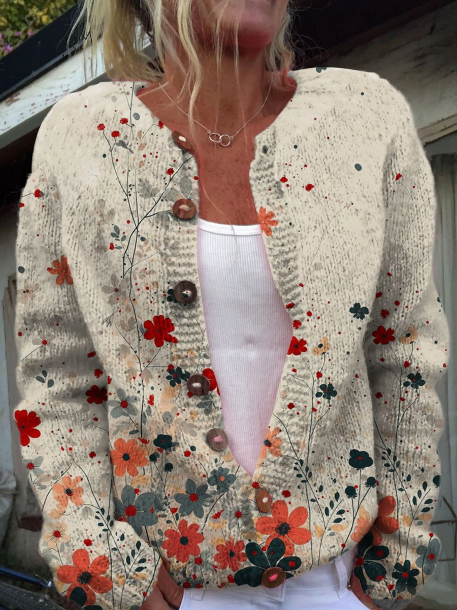 Coralie | Gilet Vintage Fleuri
