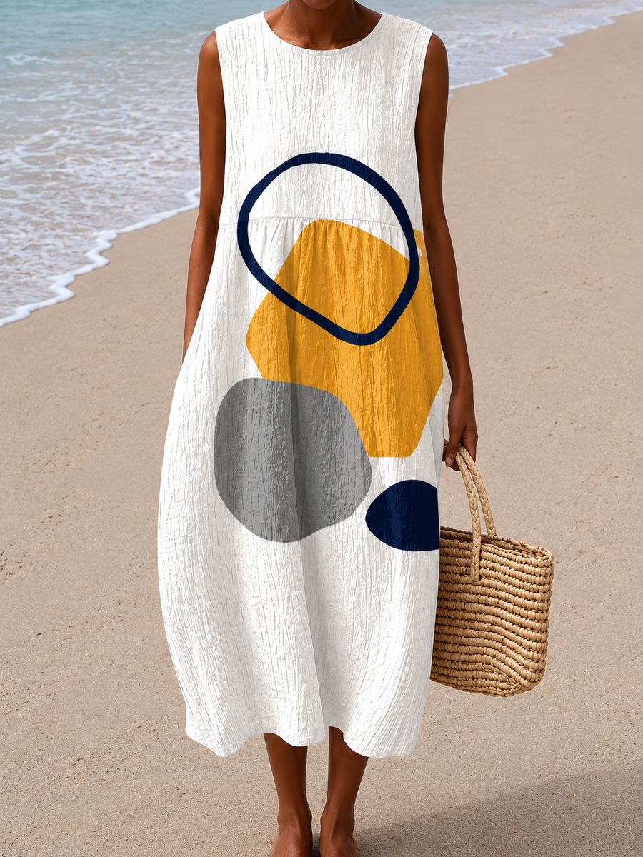 Anne | Robe Midi Sans Manches Coupe Décontractée