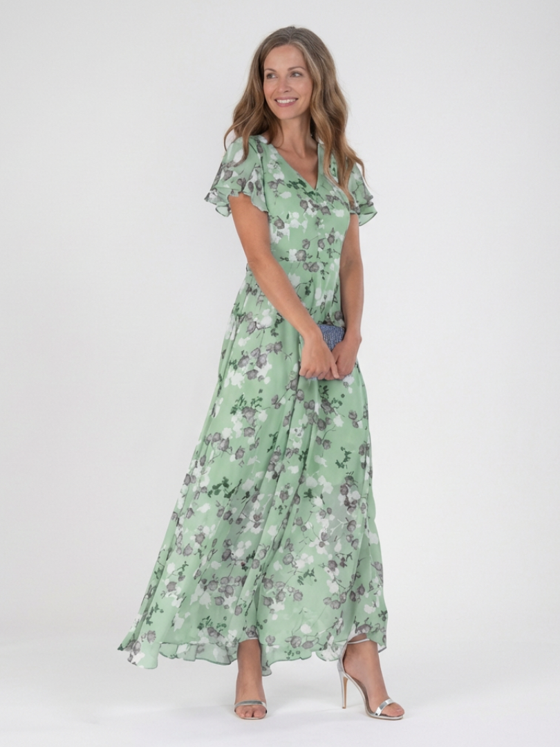 Sabine | Robe Maxi en Chiffon Floral