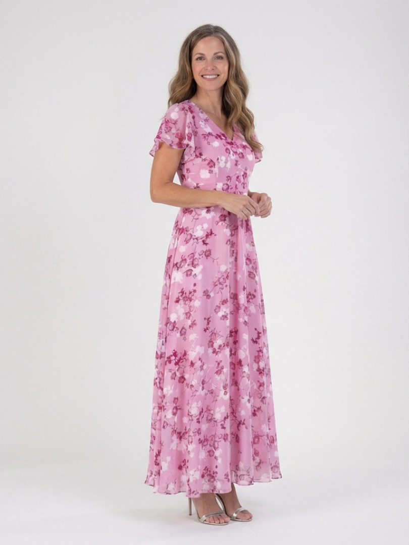Sabine | Robe Maxi en Chiffon Floral