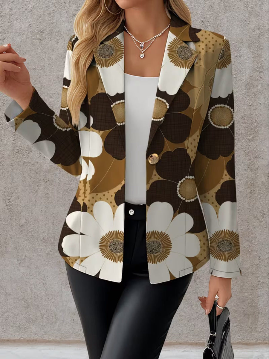 Clothilde | Veste Blazer Imprimé Marguerites