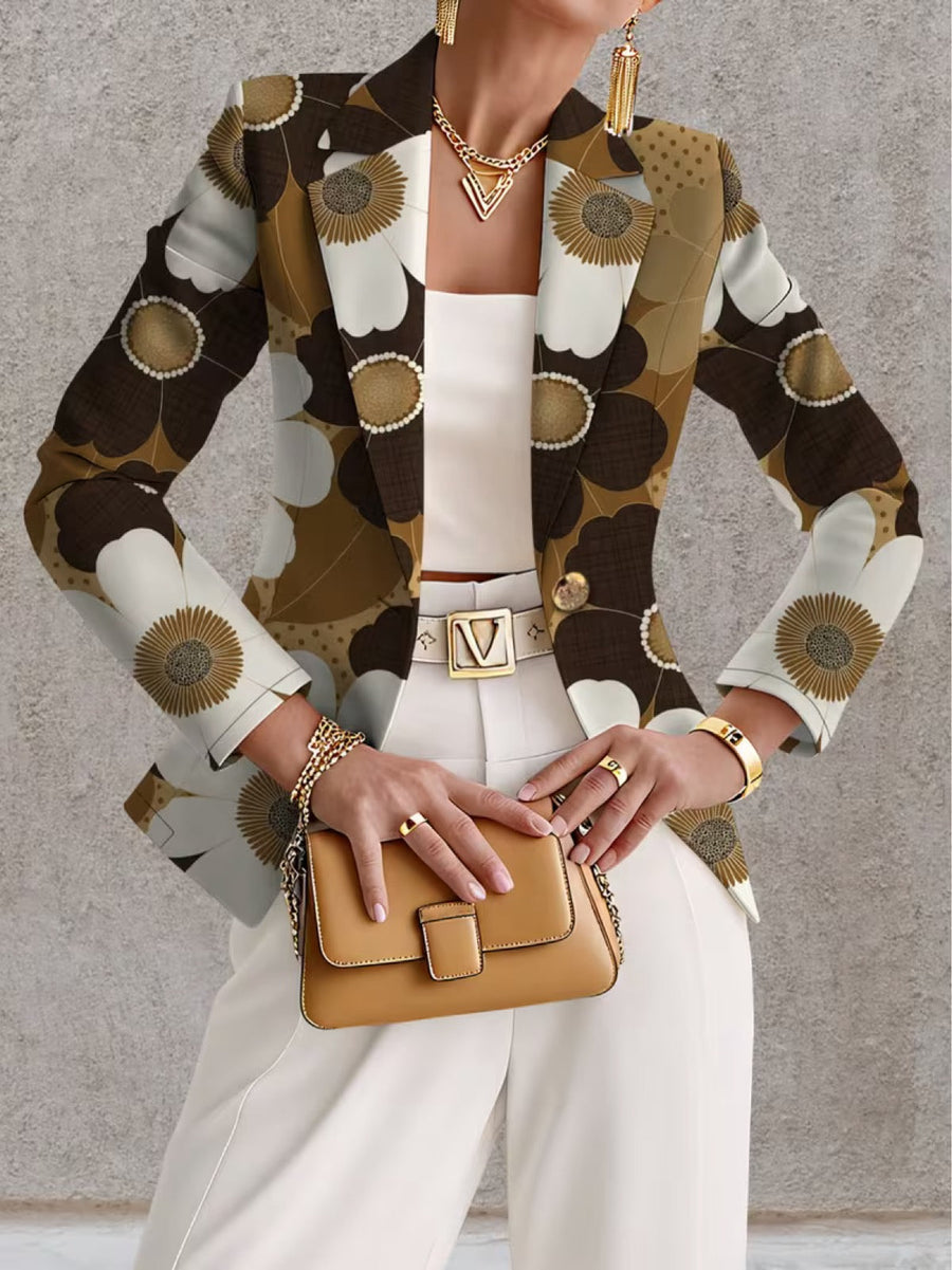 Clothilde | Veste Blazer Imprimé Marguerites