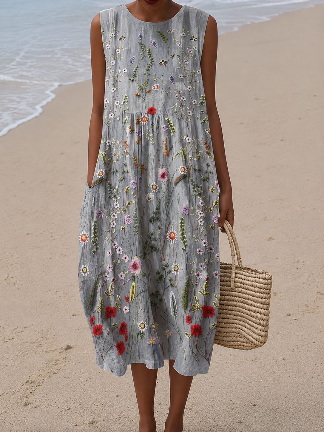 Berthe | Robe Midi Fleurs Sauvages