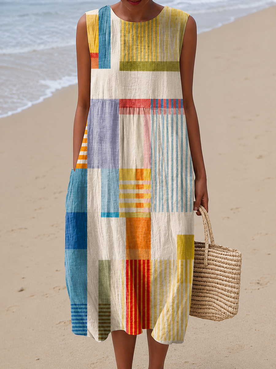 Agnès | Robe Midi Géométrique