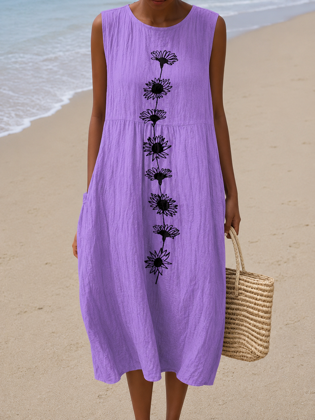 Anne-Marie | Robe Midi Fleurs Violettes