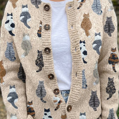 Charlotte | Gilet Douillet à Motif Chats