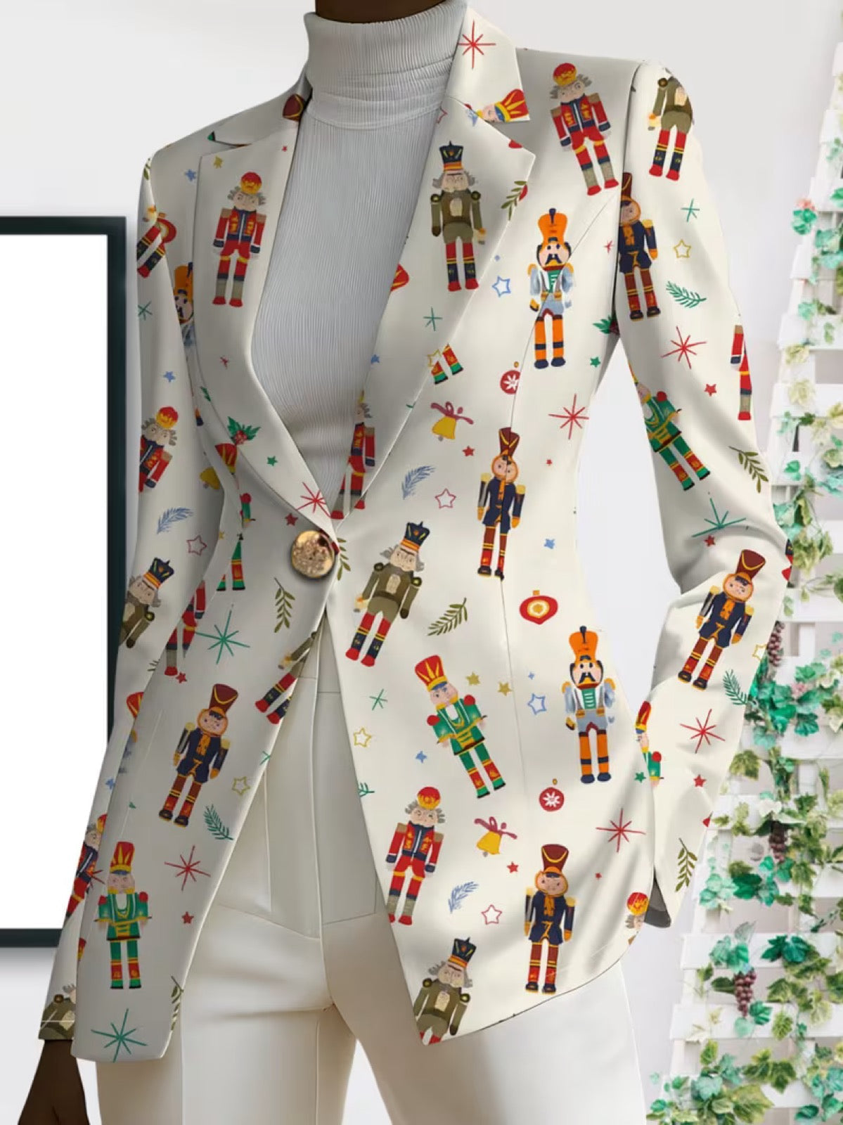Vivienne | Veste Blazer Imprimé Casse-Noisette
