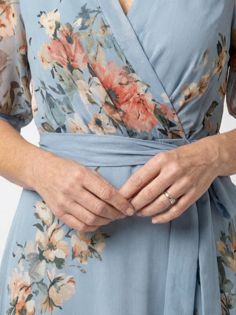 Simonne | Robe Maxi Portefeuille Fleurie